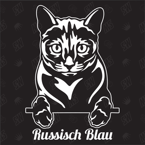 Russisch Blau - Sticker, Aufkleber, Katze, Katzenaufkleber, Cat