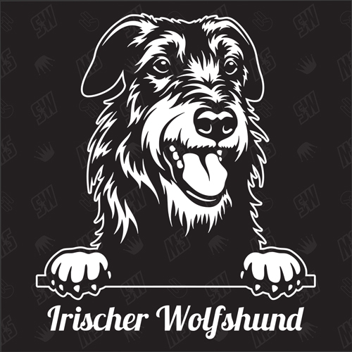 Irischer Wolfshund Version 1 - Sticker, Hundeaufkleber, Autoaufkleber