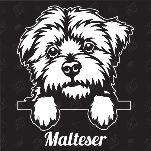 Malteser Version 2 - Sticker, Hundeaufkleber, Autoaufkleber