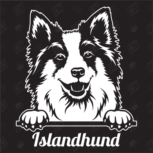 Islandhund Version 1 - Sticker, Hundeaufkleber, Autoaufkleber