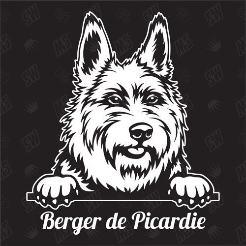 Berger de Picardie Version 1 - Sticker, Hundeaufkleber, Autoaufkleber