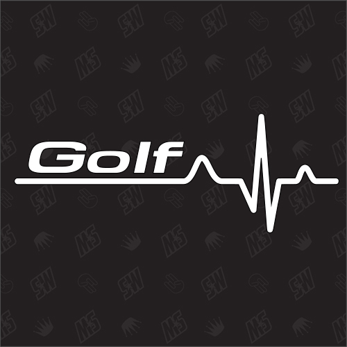 Golf Herzschlag - Sticker kompatibel mit Sport