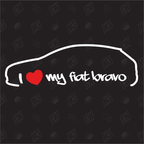 I love my Fiat Bravo - Sticker Bj .95-98, Typ 182