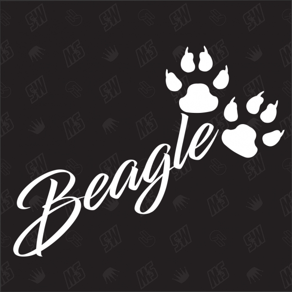 Beagle - Sticker, Hundesticker, Pfoten