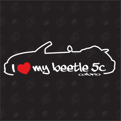 I love my Beetle 5C Cabrio - Sticker kompatibel mit VW - Baujahr 2011 - 2017