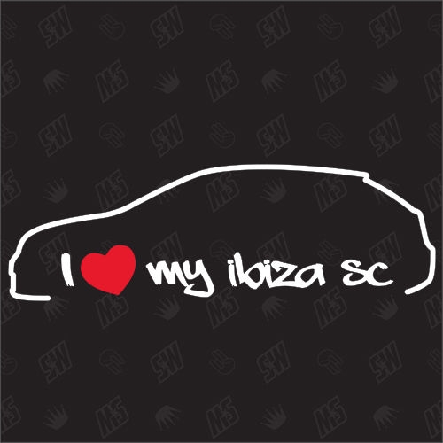 I love my Ibiza SC - Sticker kompatibel mit Seat - Baujahr 2008 - 2012