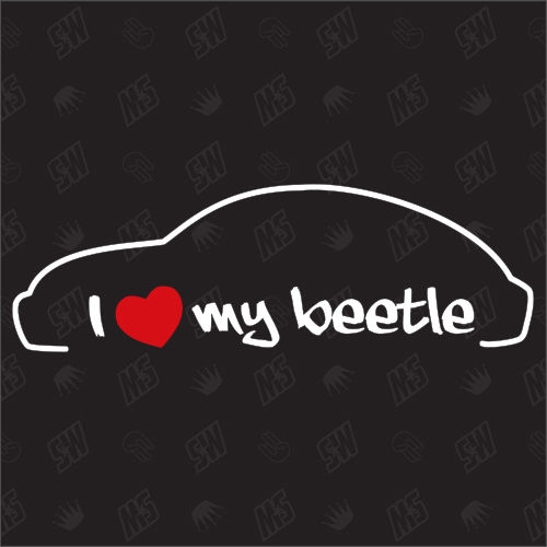 I love my Beetle - Sticker kompatibel mit VW - Baujahr 1997 - 2010