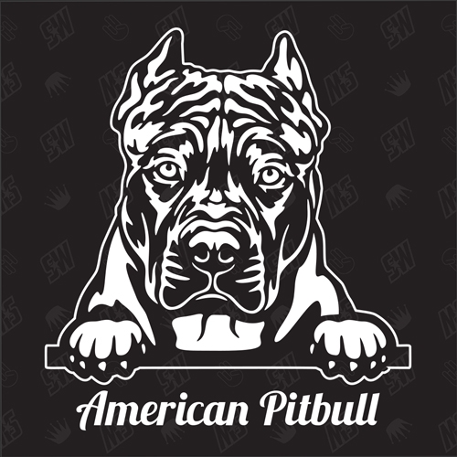 American Pitbull Version 2 - Sticker, Hundeaufkleber, Autoaufkleber
