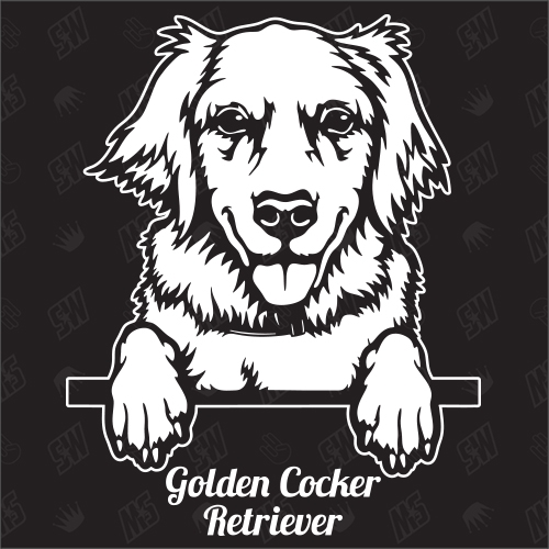 Golden Cocker Retriever Version 1 - Sticker, Hundeaufkleber, Autoaufkleber