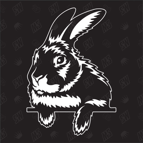 Kaninchen Version 1 - Aufkleber, Autoaufkleber, Sticker, Hase, Rammler, Karnickel, Bauernhof, Tiere,