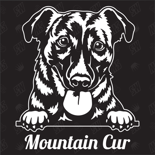 Mountain Cur Version 5 - Sticker, Hundeaufkleber, Autoaufkleber