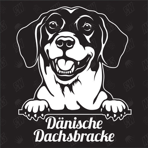 Dänische Dachsbracke Version 1 - Sticker, Hundeaufkleber, Autoaufkleber