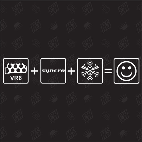 VR6 + Syncro + Schnee = Smiley - Sticker kompatibel mit VW