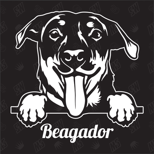 Beagle Labrador Beagador Version 5 - Sticker, Hundeaufkleber, Autoaufkleber