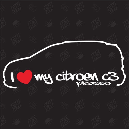 I love my Citroën C3 Picasso - Sticker, ab Bj 09
