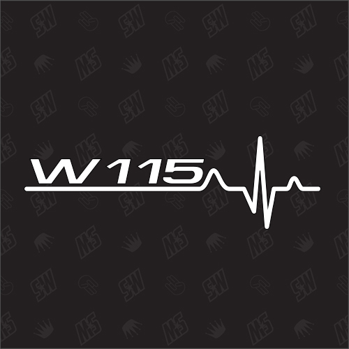 W115 Herzschlag - Sticker kompatibel mit Mercedes Benz