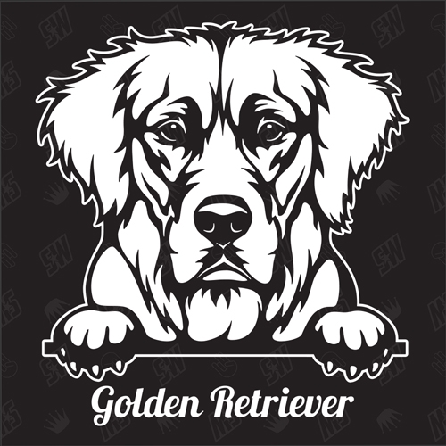 Golden Retriever Version 7 - Sticker, Hundeaufkleber, Autoaufkleber