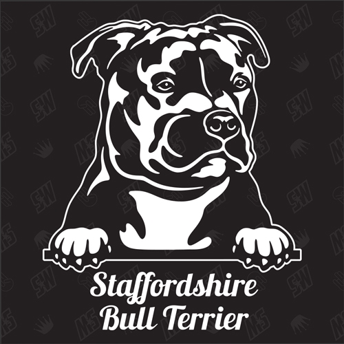 Staffordshire Bull Terrier Version 1 - Sticker, Hundeaufkleber, Autoaufkleber