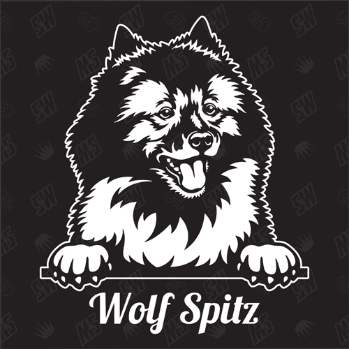 Wolf Spitz Version 1 - Sticker, Hundeaufkleber, Autoaufkleber