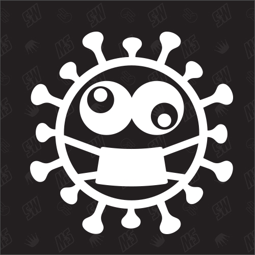 Virus Emote Smiley mit Maske "krank" - Sticker, Aufkleber
