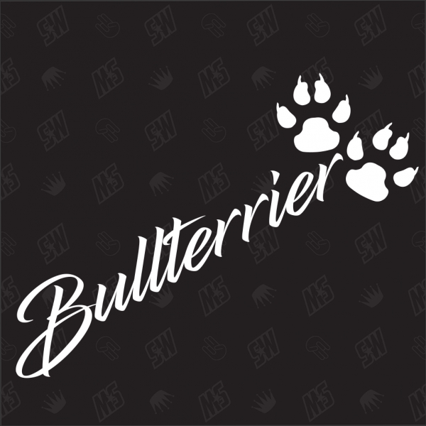 Bullterrier - Sticker, Hundesticker, Pfoten