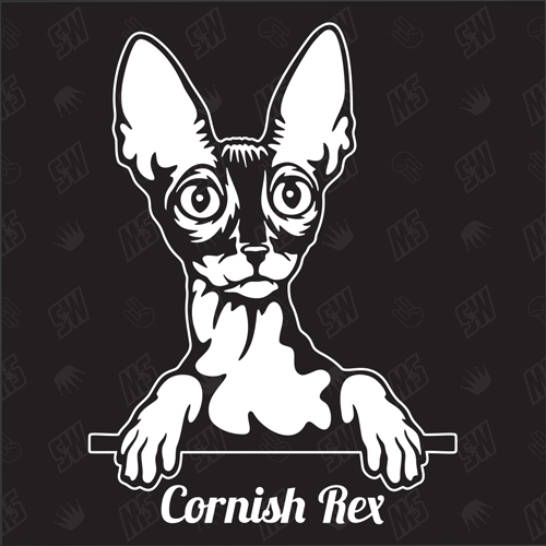 Cornish Rex Katze - Sticker, Aufkleber, Katzenaufkleber, Cat