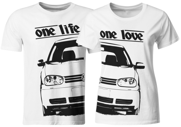 one life - one love - Partner T-Shirts VW Golf 4