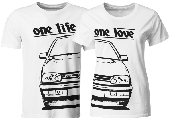 one life - one love - Partner T-Shirts VW Golf 3 VR6