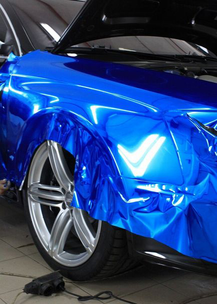 BMW 3er blue-chrom Chromfolie 