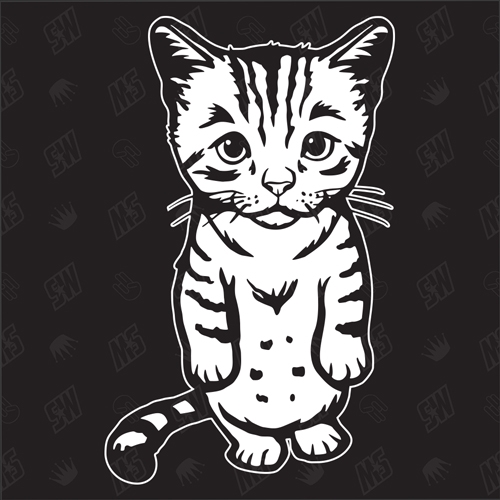 Kätzchen Version 17 - Sticker, Aufkleber, Hauskatze, stehend, süße Katze, Katzenaufkleber, Cat