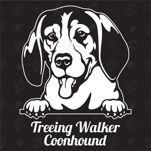 Treeing Walker Coonhound Version 1 - Sticker, Hundeaufkleber, Autoaufkleber