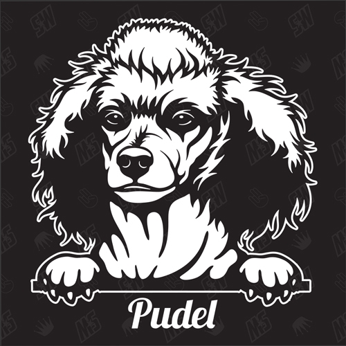 Pudel Version 5 - Sticker, Hundeaufkleber, Autoaufkleber