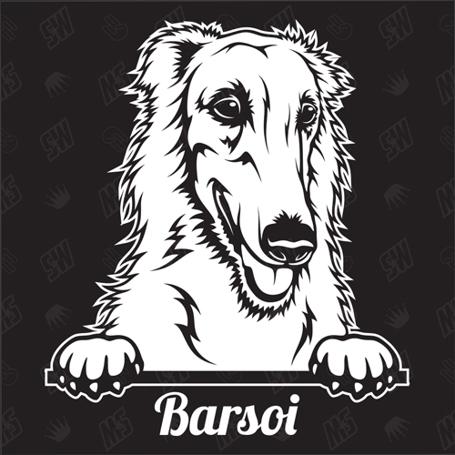 Barsoi Version 1 - Sticker, Hundeaufkleber, Autoaufkleber