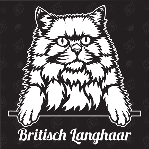 Britisch Langhaar - Sticker, Aufkleber, Katzenaufkleber, Katze, Cat