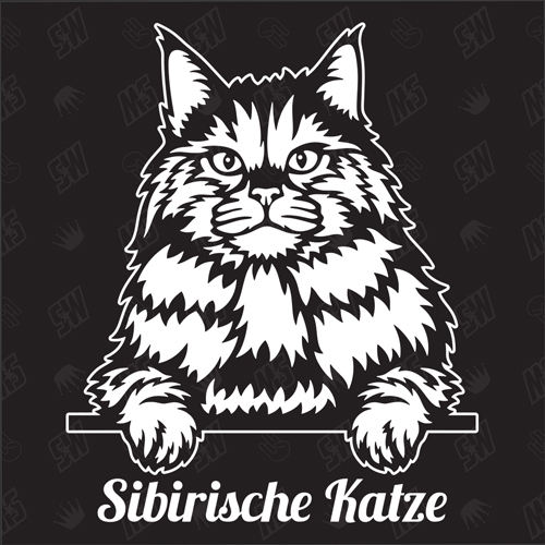 Sibirische Katze - Sticker, Aufkleber, Katze, Katzenaufkleber, Cat