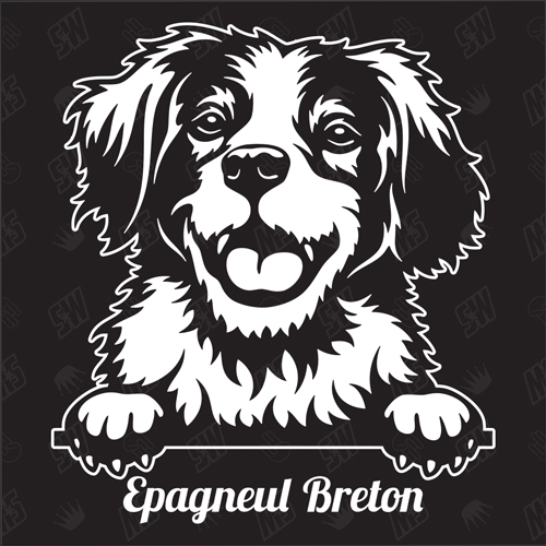 Epagneul Breton Brittany Version 1 - Sticker, Hundeaufkleber, Autoaufkleber