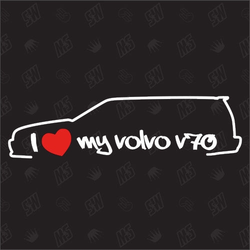 I love my V70 Kombi - Sticker kompatibel mit Volvo - Baujahr 1996 - 2000