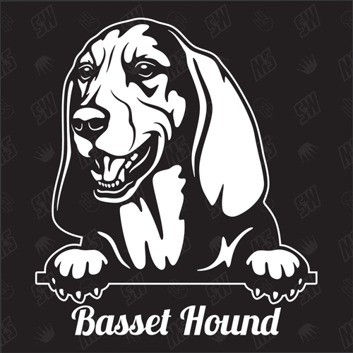 Basset Hound Version 1 - Sticker, Hundeaufkleber, Autoaufkleber