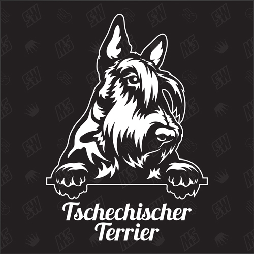 Tschechischer Terrier Version 1 - Sticker, Hundeaufkleber, Autoaufkleber