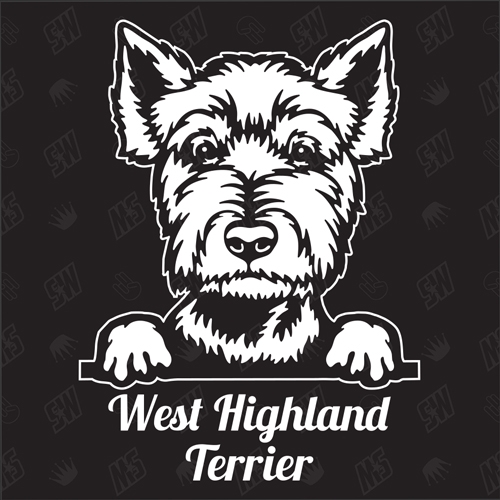 West Highland Terrier Version 5 - Sticker, Hundeaufkleber, Autoaufkleber