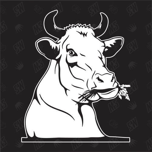 Kuh Version 1 - Aufkleber, Autoaufkleber, Sticker, Cow, Kalb, Rind, Bulle,  Ochse, Stier, Bauernhof, Tiere, Farmanimals, Farmtiere, Milchkuh, Flecken  (AUCH MIT WUNSCHNAME MÖGLICH)