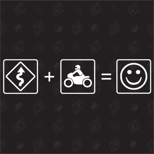 Kurven + Motorrad = Smile - Sticker