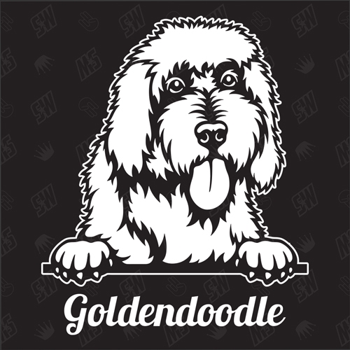 Goldendoodle Version 3 - Sticker, Hundeaufkleber, Autoaufkleber