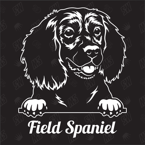 Field Spaniel Version 1 - Sticker, Hundeaufkleber, Autoaufkleber