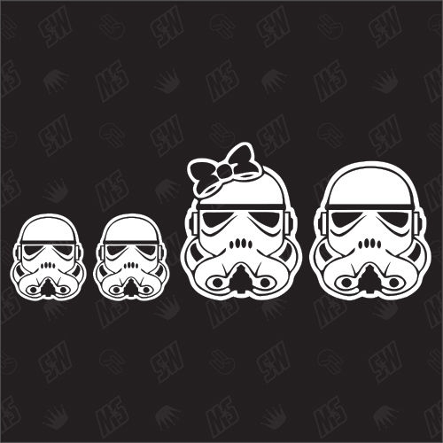Star Wars Family with 2 little boys - Sticker