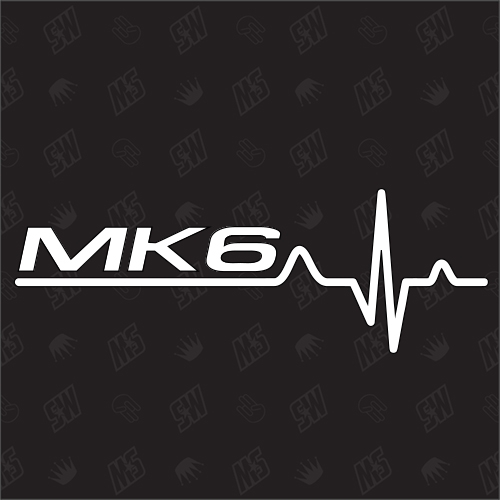 MK6 Herzschlag - Sticker kompatibel mit Ford