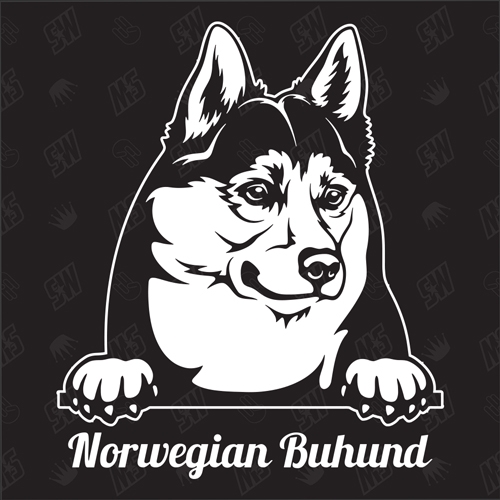 Norwegian Buhund Version 1 - Sticker, Hundeaufkleber, Autoaufkleber
