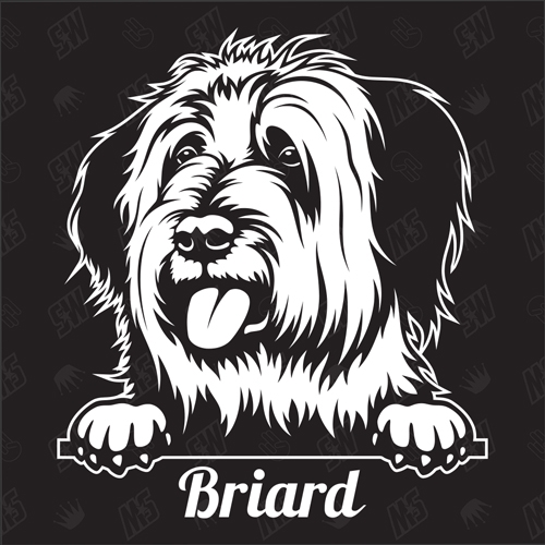 Briard Version 1 - Sticker, Hundeaufkleber, Autoaufkleber
