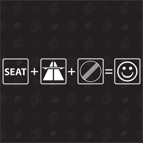Auto + Autobahn + Frei = Smiley - Sticker kompatibel mit Seat