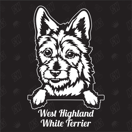 West Highland White Terrier Version 1 - Sticker, Hundeaufkleber, Autoaufkleber
